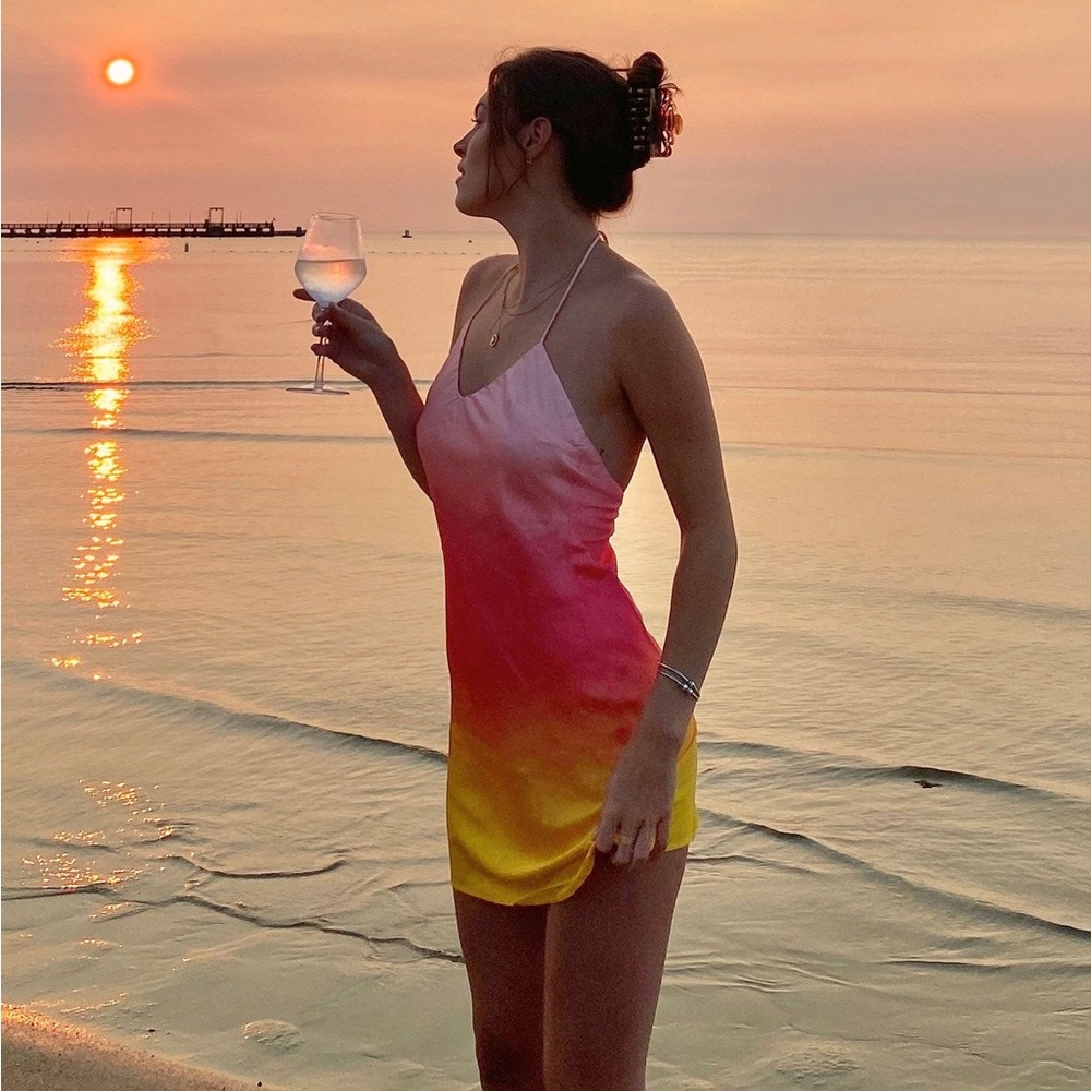 Princess Polly Sunset Mini Dress Pink Multi